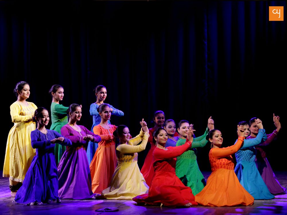 Kadamb, Kathak dancer, students performing