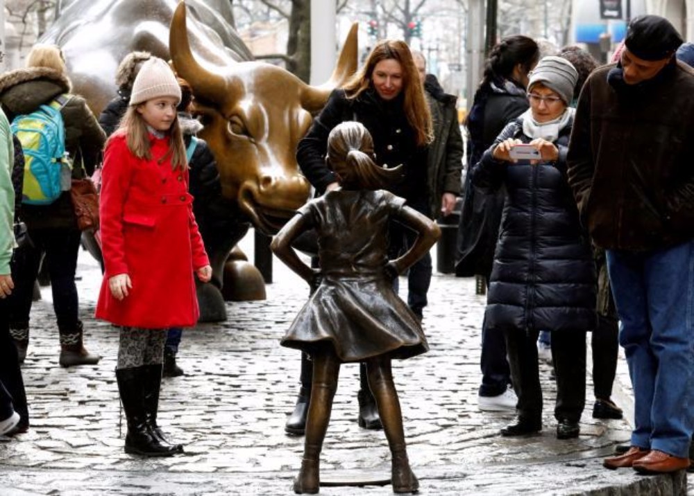 Fearless Girl challenges the Charging Bull of Wall Street