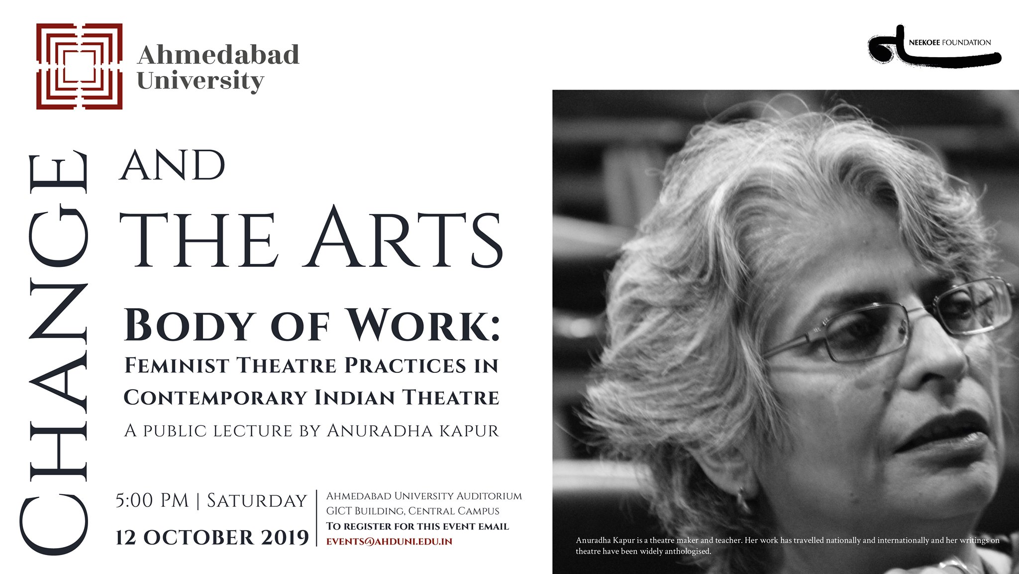 Change And The Arts Public Lecture by Anuradha Kapur
