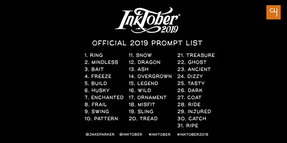 The official prompt list of Inktober 2019