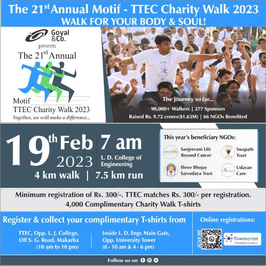 events in ahmedabad l d college of engineering motif ttec charity walk